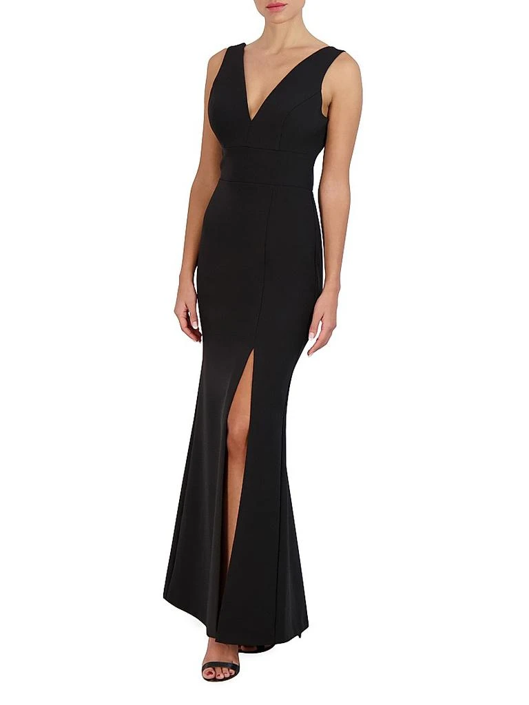 BCBG V-Neck Mermaid Floor-Length Gown 4