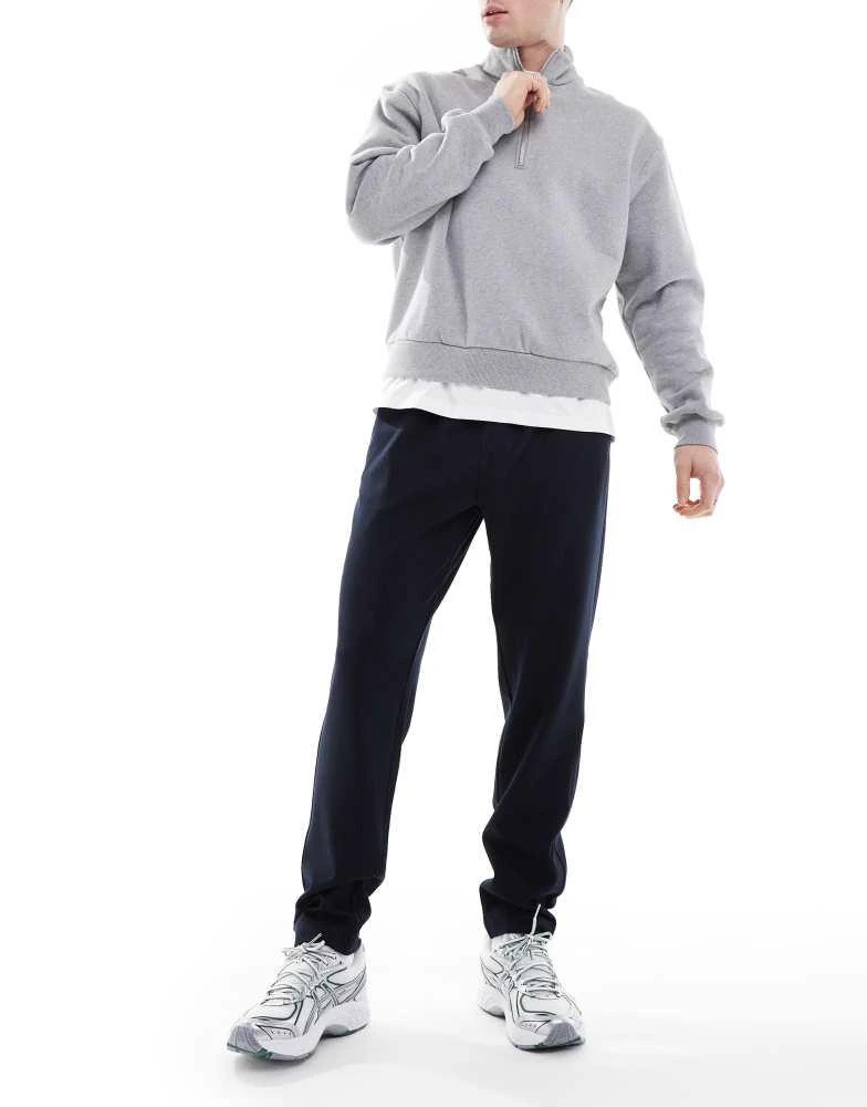 Jack & Jones Jack & Jones tapered drawstring smart trouser in Navy 1