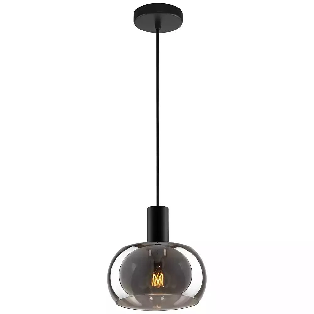 Possini Euro Design Rorie 8 1/2" Modern Pendant Ceiling Light Fixture Dining Room Over Table Kitchen Island Black Smoke Glass Mini 5