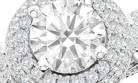 Suzy Levian Sterling Silver Cubic Zirconia Halo Filigree Ring 3