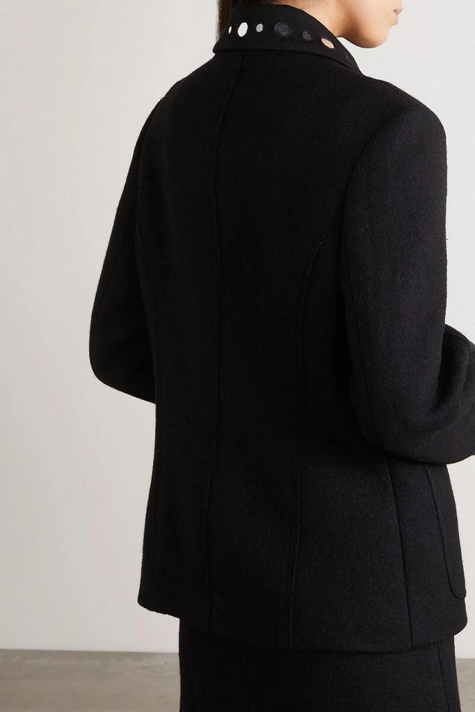 WALES BONNER Mirror-embellished twill-trimmed wool jacket 3