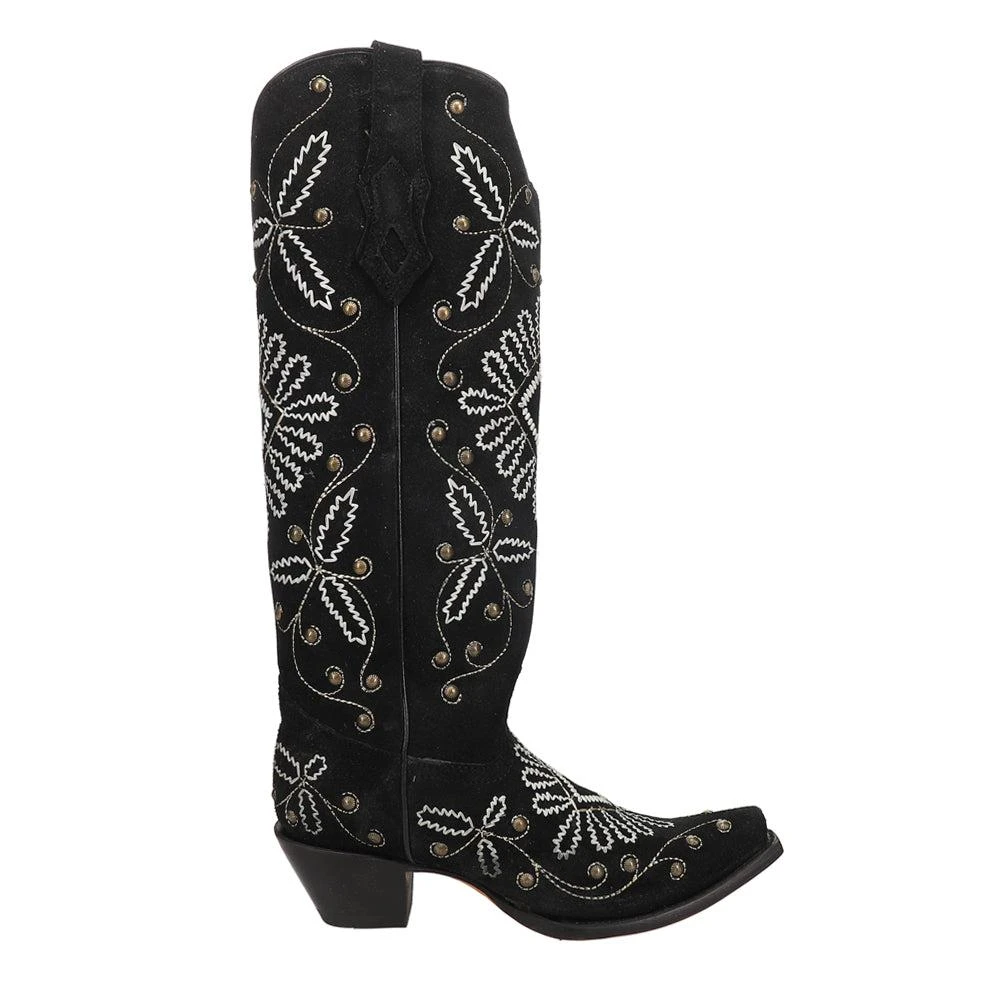 Corral Boots Luminescent Embroidered Studded Snip Toe Pull On Cowboy Boots
