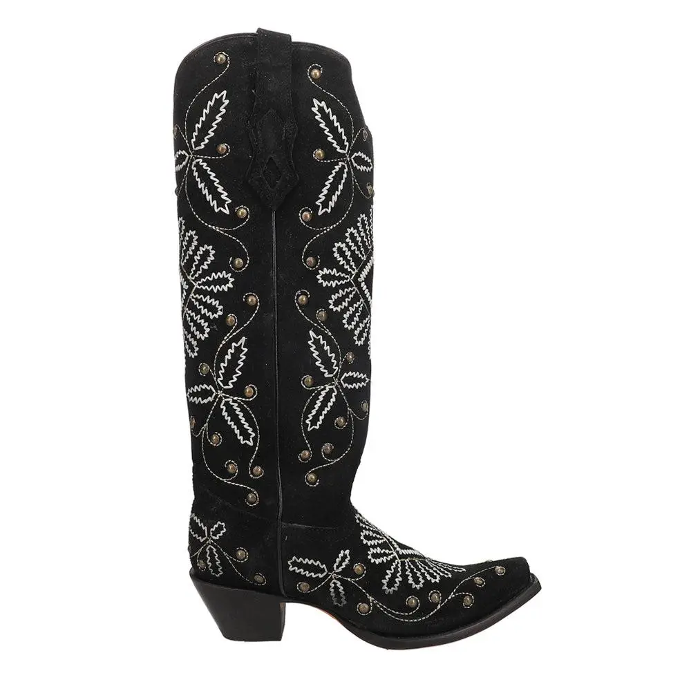 Corral Boots Luminescent Embroidered Studded Snip Toe Pull On Cowboy Boots