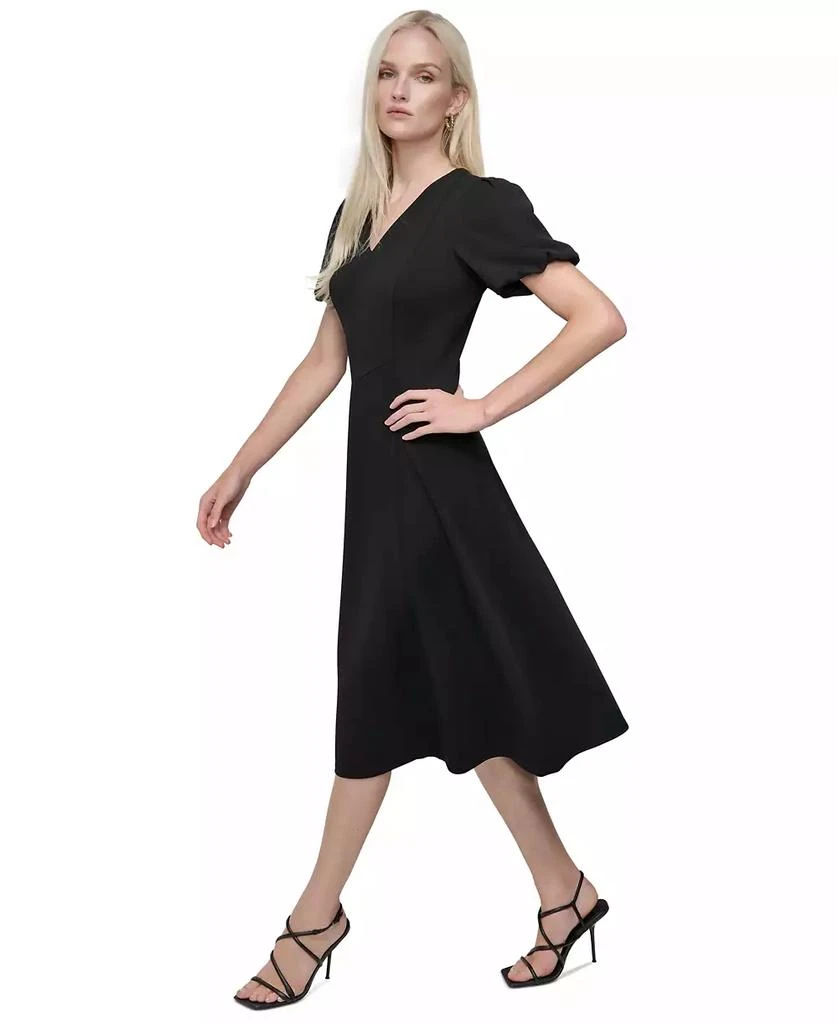 DKNY Women's Bubble-Sleeve Scuba-Crepe Midi Dress 2