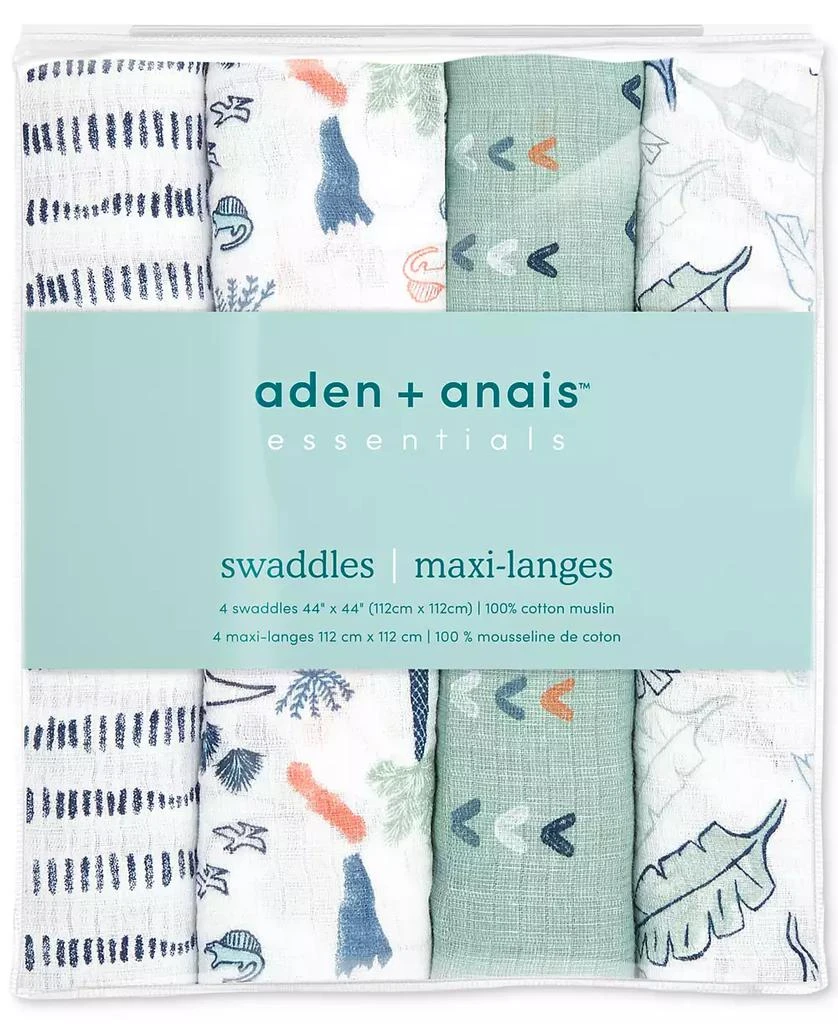 aden + anais Baby Boys Printed Muslin Swaddles, Pack of 4 3