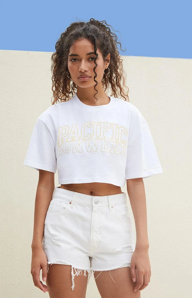 PacSun White Ripped High Waisted Denim Festival Shorts 2