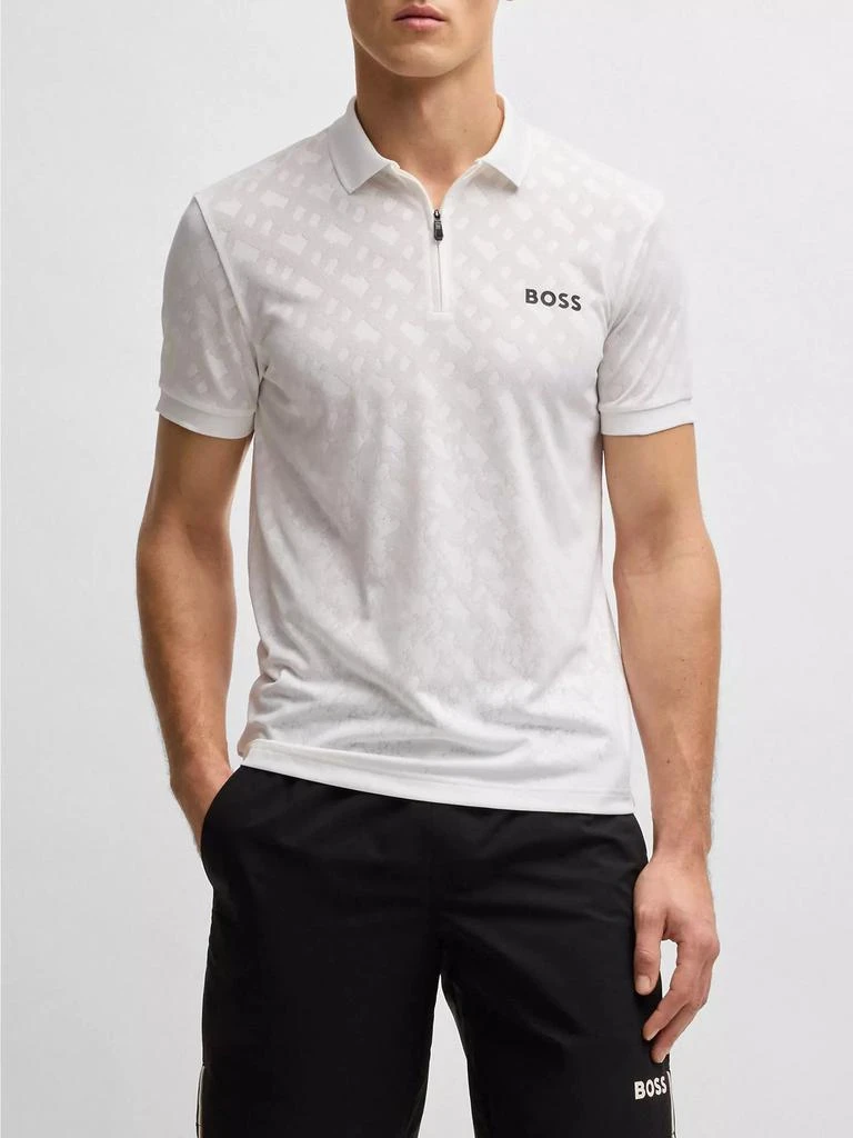 Hugo Boss Active Quick-Dry Polo Shirt with Gradient Monogram Jacquard 3