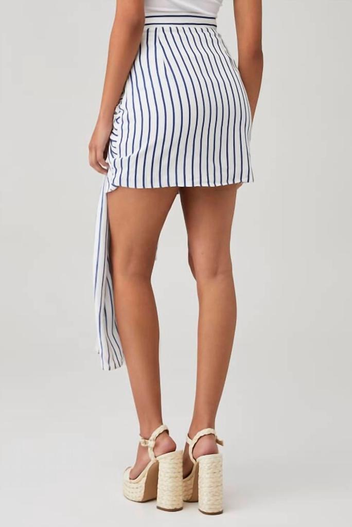 Bardot Malira Wrap Skirts In Navy/white