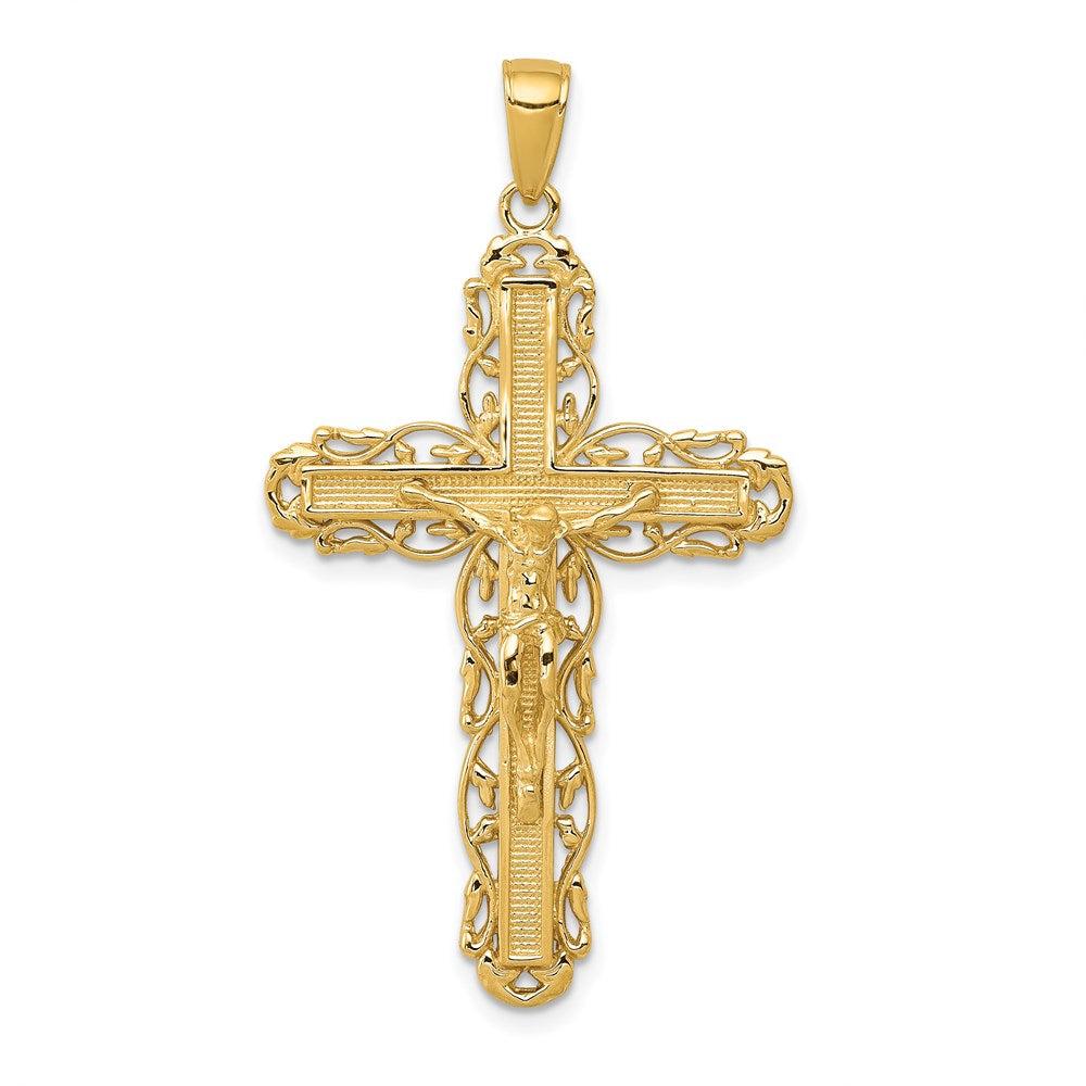 Diamond2Deal 14k Yellow Gold Crucifix Pendant