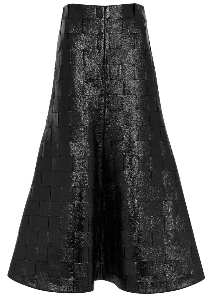 A.W.A.K.E MODE Woven patent faux leather maxi skirt