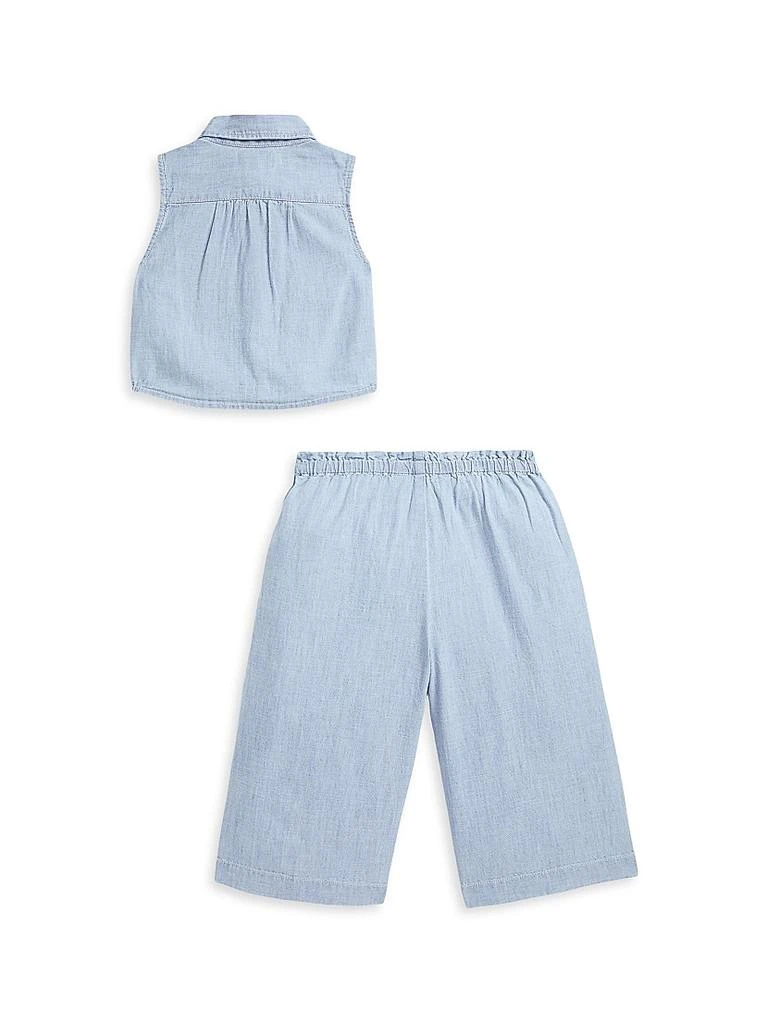 Ralph Lauren Little Girl's & Girl's 2-Piece Chambray Shirt & Pants Set 2
