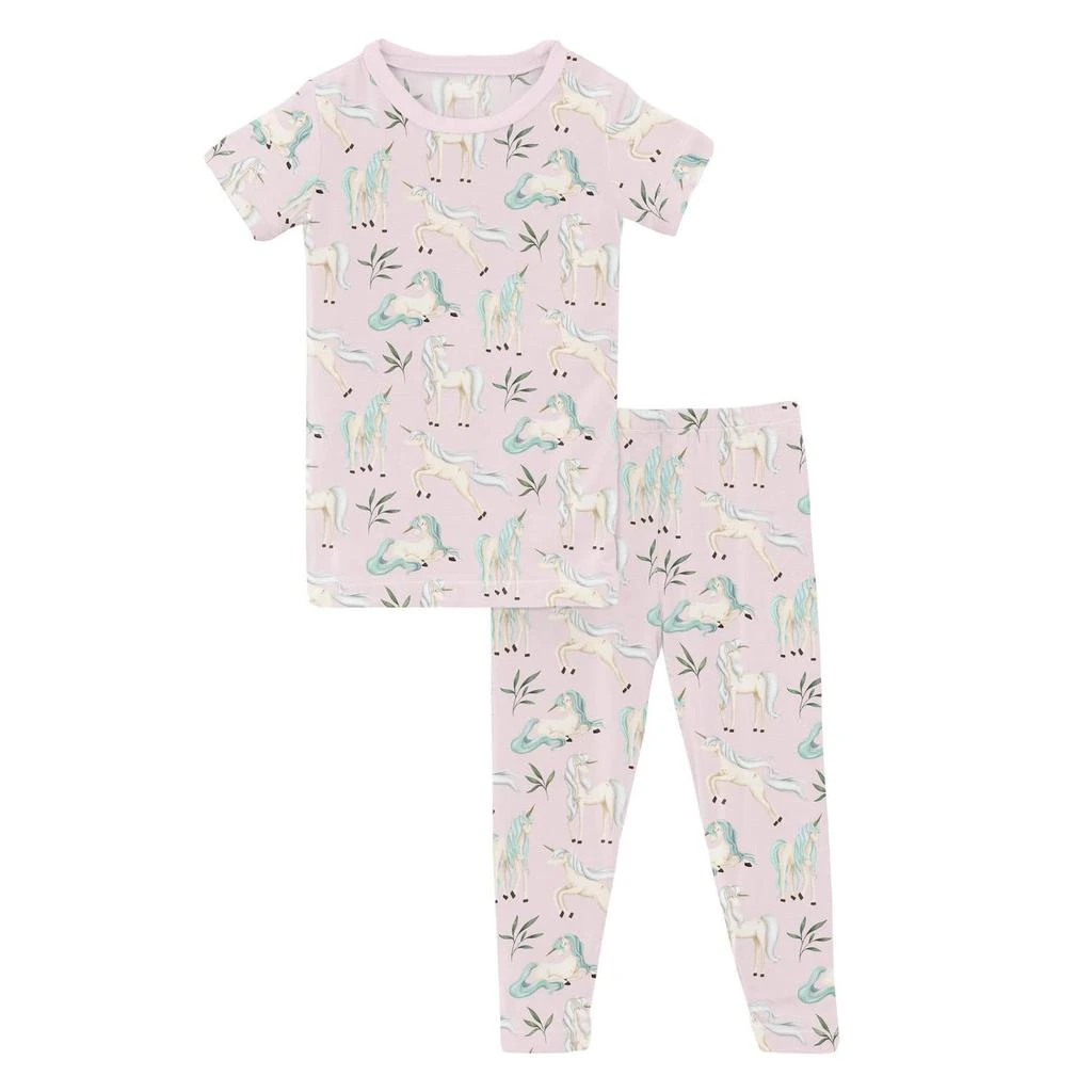 KICKEE Kickee - Girl
s Short Sleeve Pajama Set