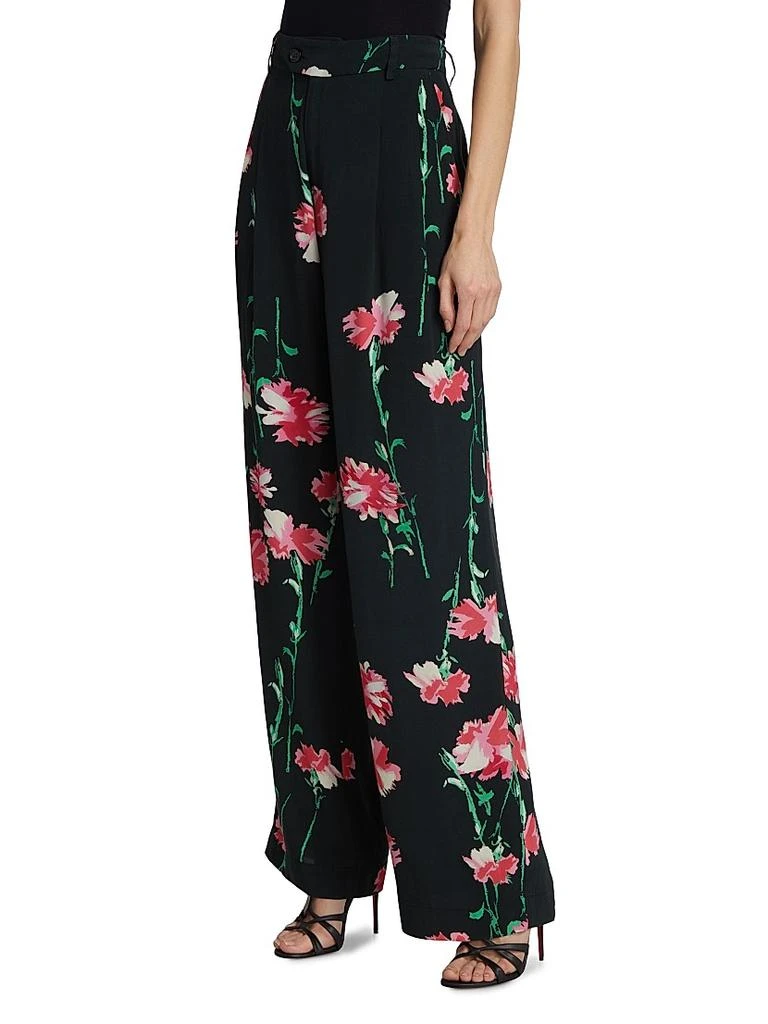 Libertine Cecil Beaton Pink Carnation Floral Silk Pants 4