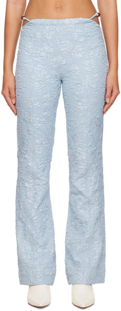 Ganni Blue Jacquard Trousers 1