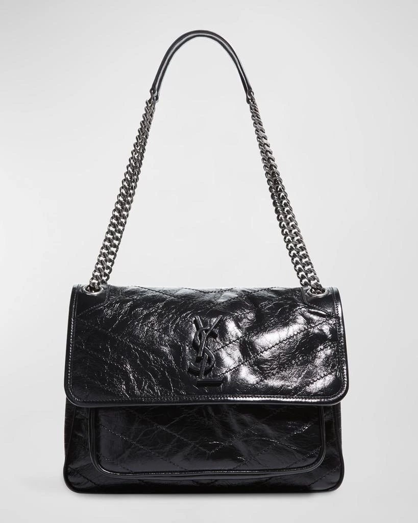 Yves Saint Laurent Niki Medium Flap YSL Shoulder Bag in Crinkled Leather 1
