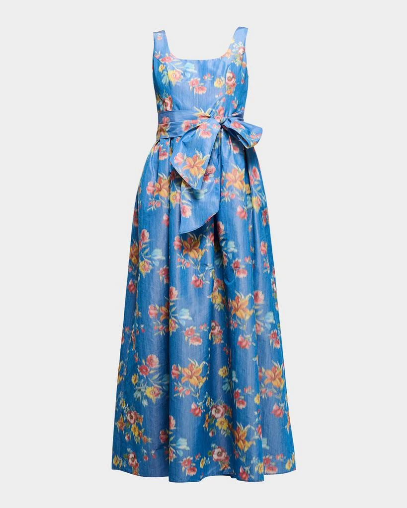 Shoshanna Wren Bow Floral-Print Midi Dress 1