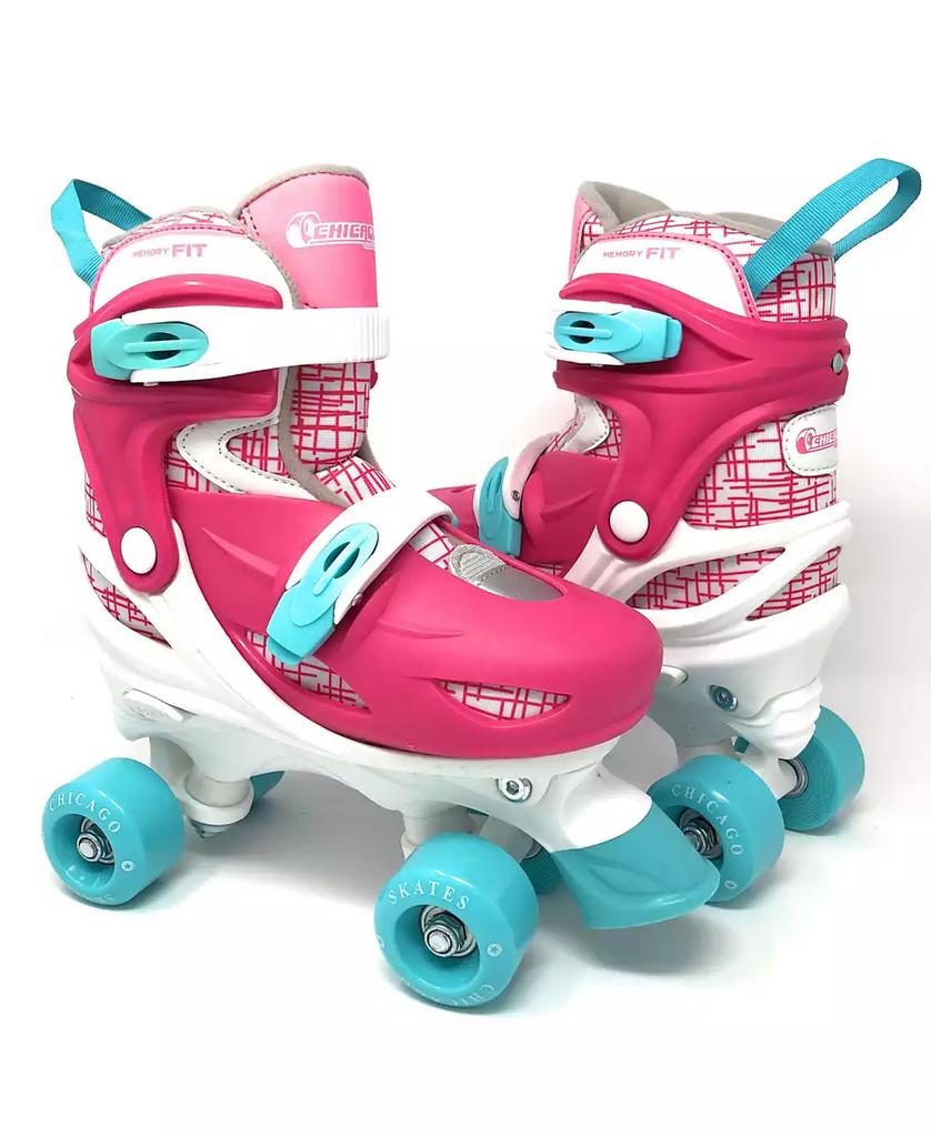 Chicago Skates Chicago Girls Adjustable Quad Roller Skate 7pc Set - Size M (1-4)