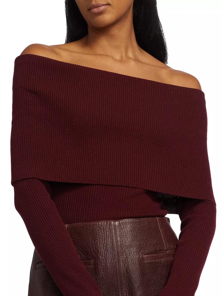 A.L.C. Evelyn Wool-Blend Off-The-Shoulder Sweater 6