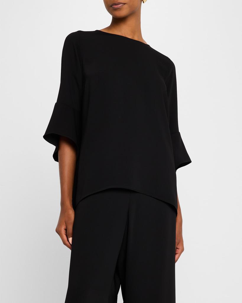 Caroline Rose Julia Bell-Sleeve Crepe Tunic