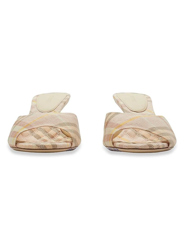 Burberry Mews 65MM Check Linen-Blend Mules 4