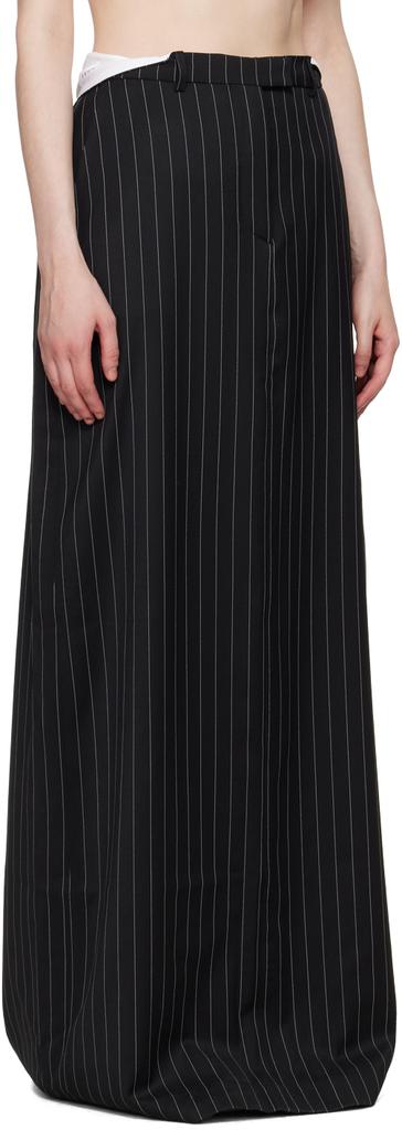 Martine Rose Black Pinstripe Maxi Skirt