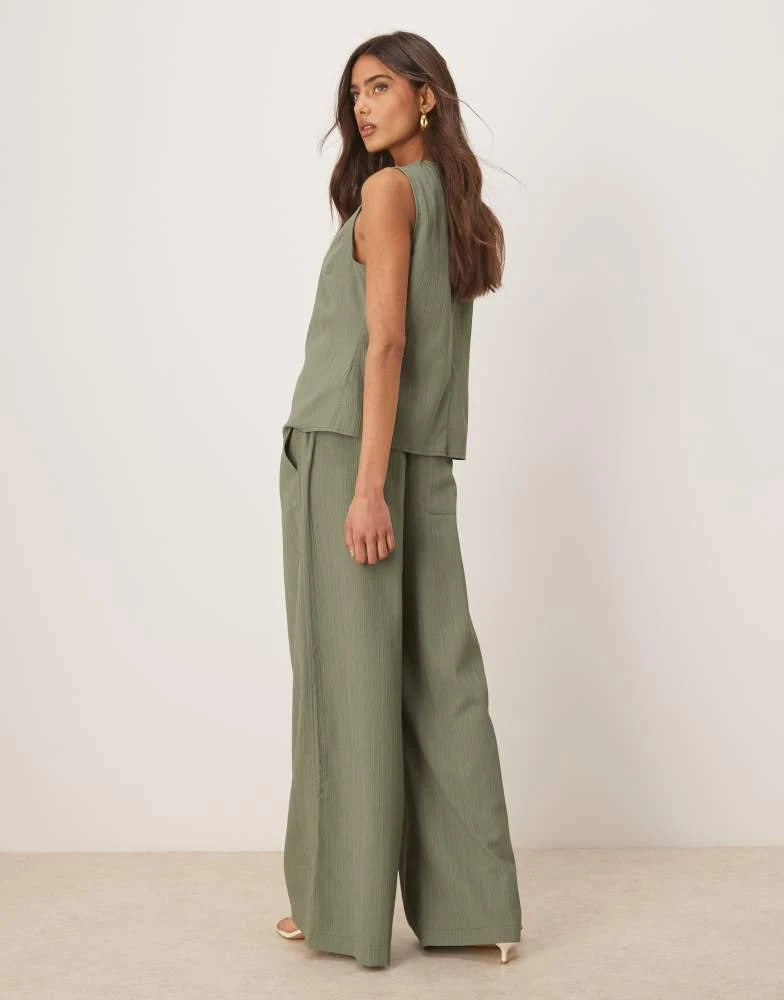 ASOS ASOS DESIGN crinkle palazzo trousers co-ord in olive 3