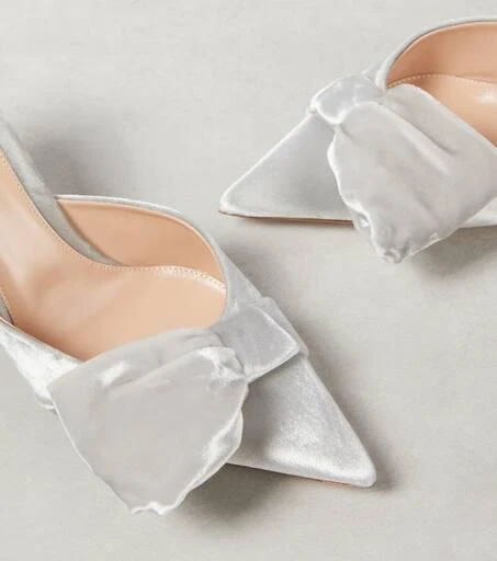 Gianvito Rossi 85 bow-detail velvet mules 5