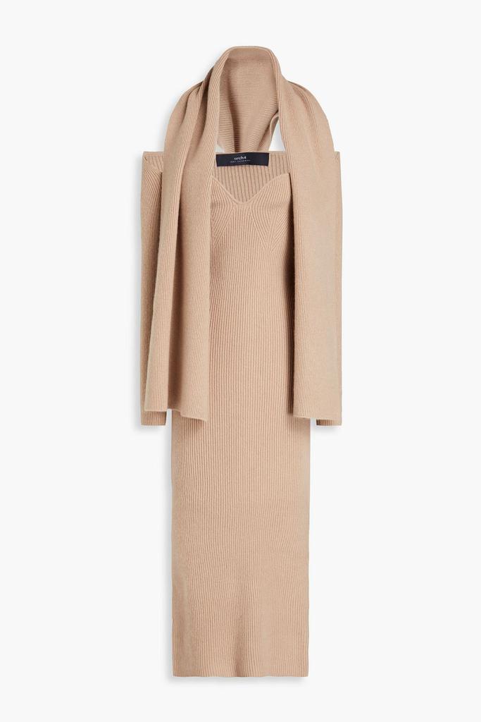 ARCH4 Coco ribbed cashmere midi dress