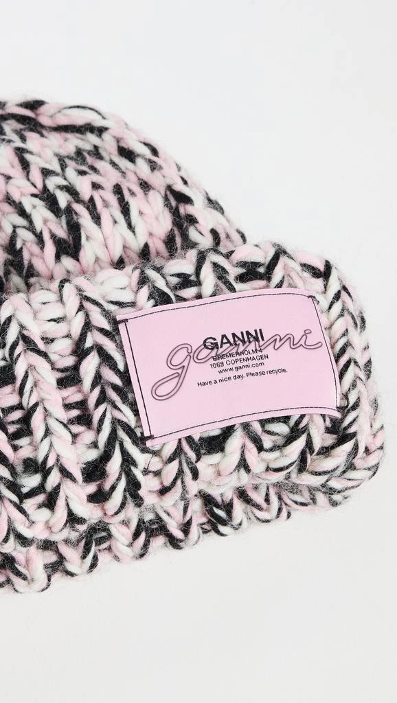Ganni Graphic Wool Handknit Beanie 3