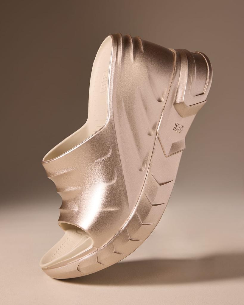 Givenchy Marshmallow Metallic Wedge Slide Sandals - Slippers