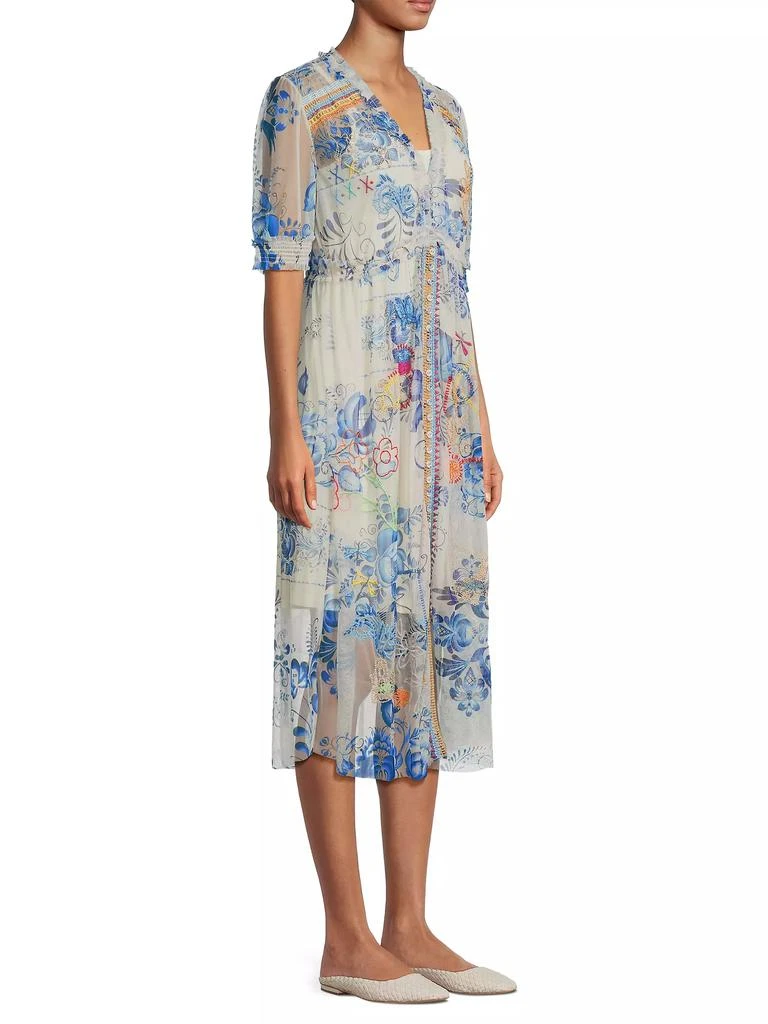 Johnny Was Mazzy Floral Ruched Dress 4