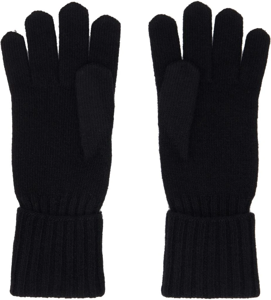 MM6 Black Wool-Blend Knit Gloves 2