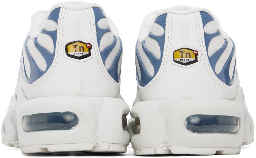 NIKE White & Blue Air Max Plus Sneakers