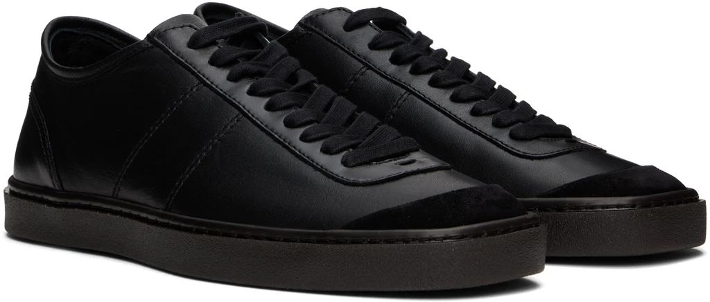 Lemaire Black Linoleum Basic Laced Up Sneakers 4