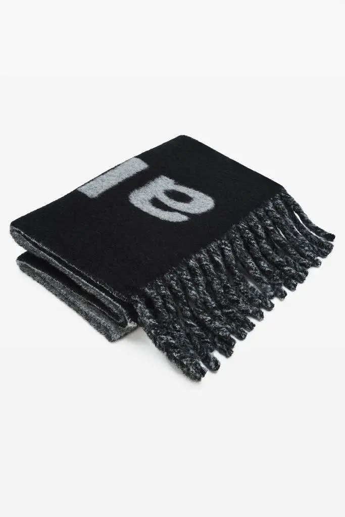 Alexander Wang Jacquard Logo Scarf in Alpaca-Wool Blend
