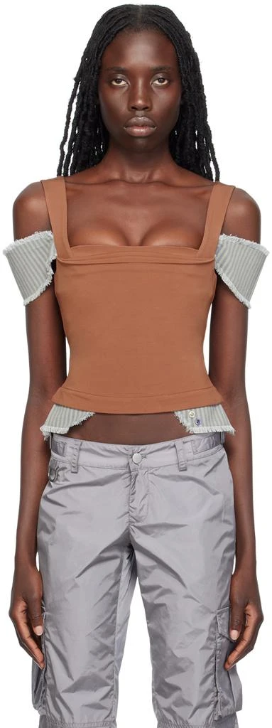 Miaou Brown Renata Corset Top 1