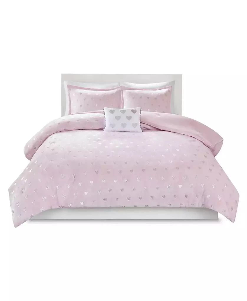 Intelligent Design Rosalie Metallic Heart 3-Pc. Comforter Set 11