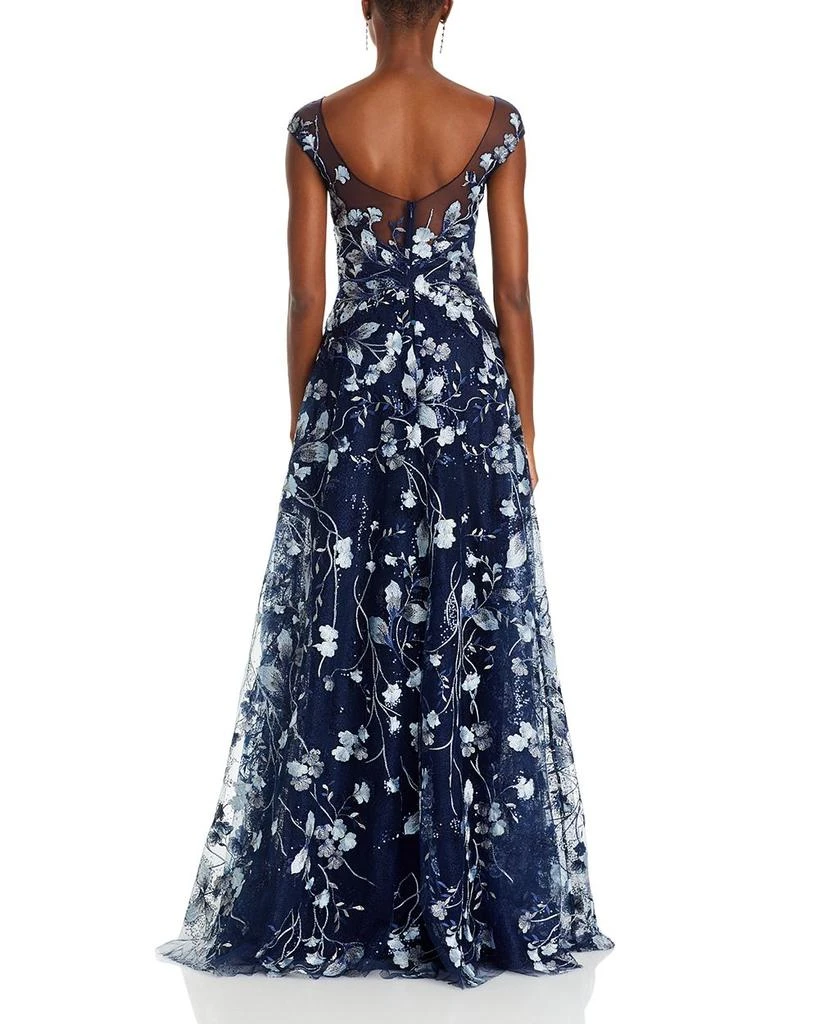 Teri Jon Embroidered Lace Illusion Bodice Gown 4