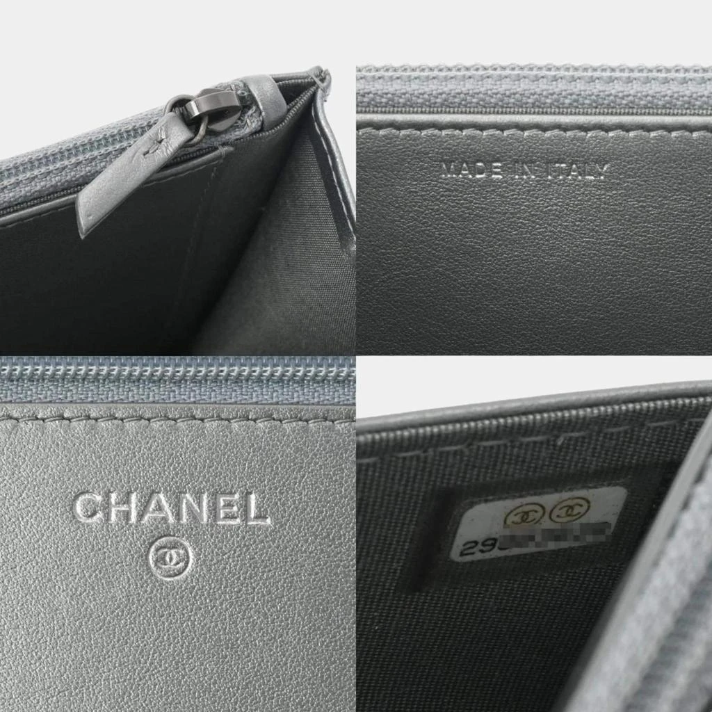 Chanel Chanel Silver Leather Written In Chain Wallet On Chain 9