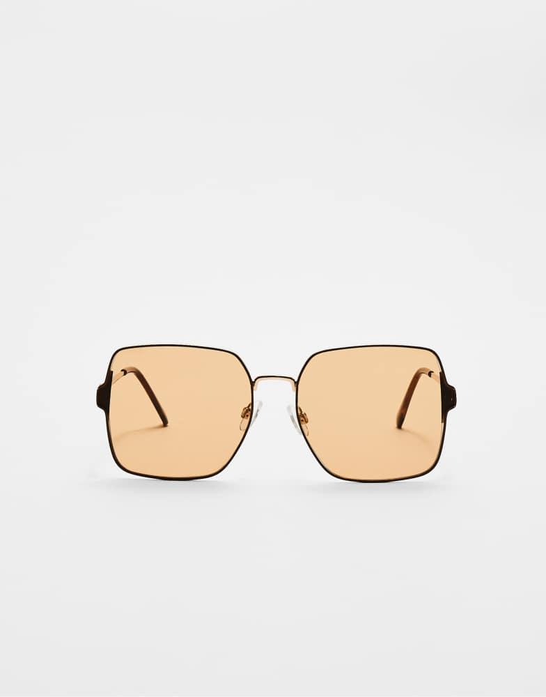 Stradivarius Stradivarius sunglasses with metal temples in brown