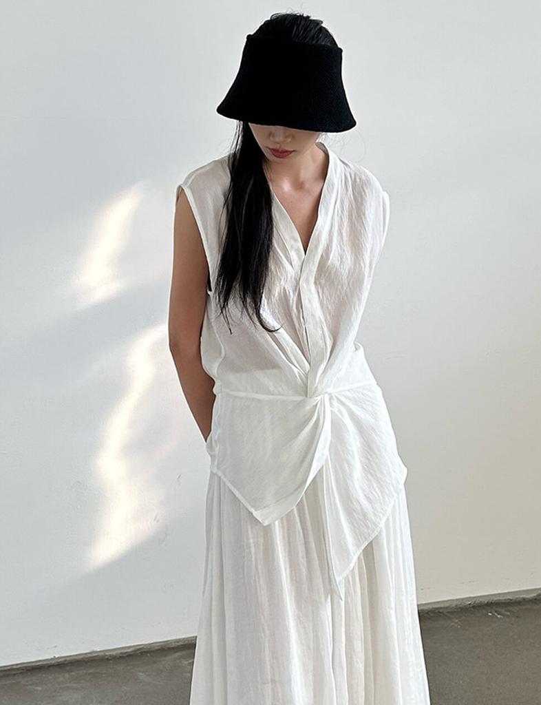 Pixie Market White Twist Front Top-PREORDER
