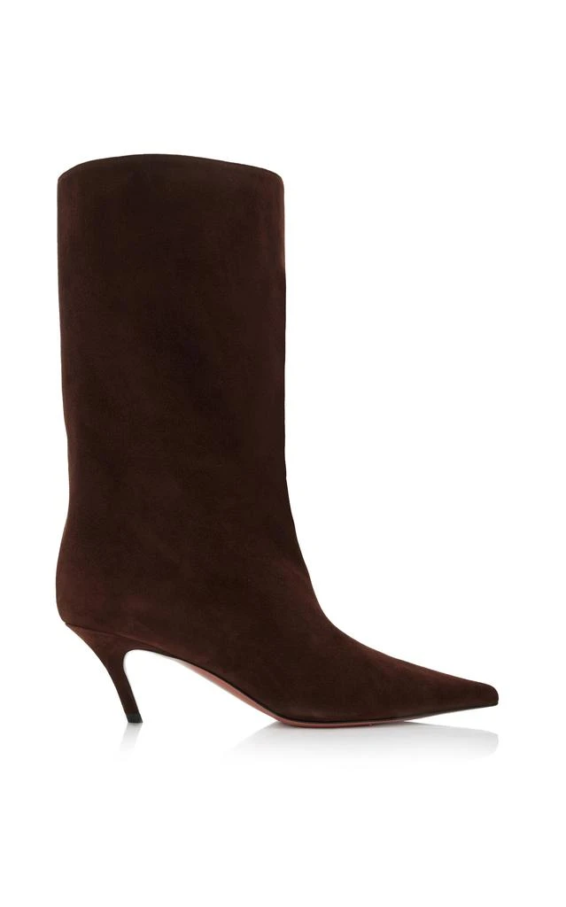 Amina Muaddi Amina Muaddi - Fiona Suede Ankle Boots - Brown - IT 36.5 - Moda Operandi 1