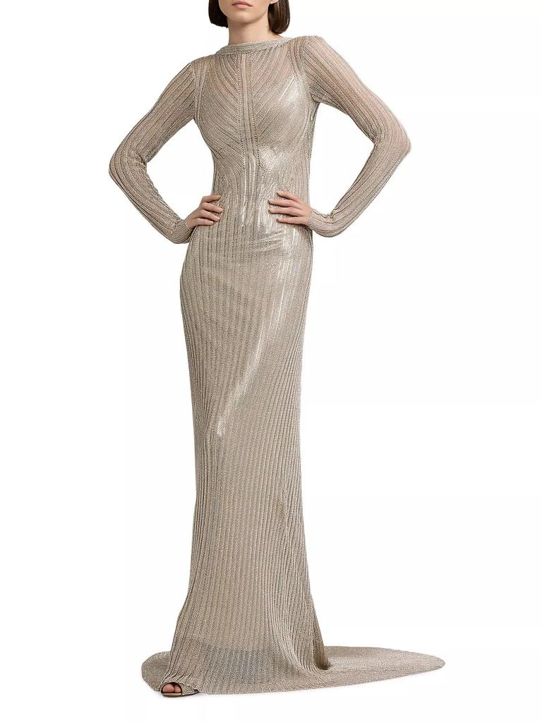 Ralph Lauren Metallic Knit Gown 2