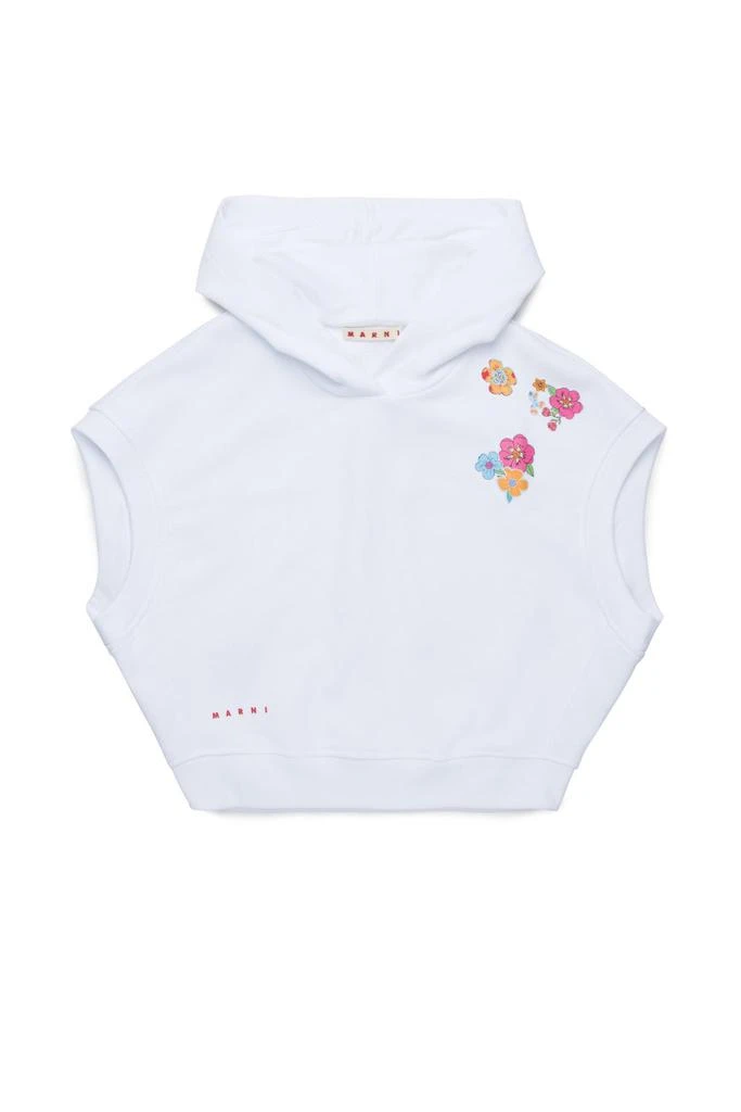 Marni Marni Kids Allover Floral Printed Sleeveless Hoodie 1