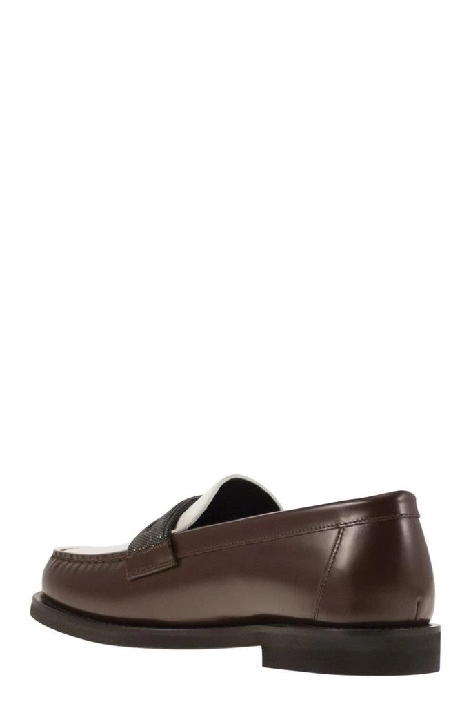 BRUNELLO CUCINELLI MINIMAL CALFSKIN PENNY LOAFER WITH PRECIOUS CLAMP 3