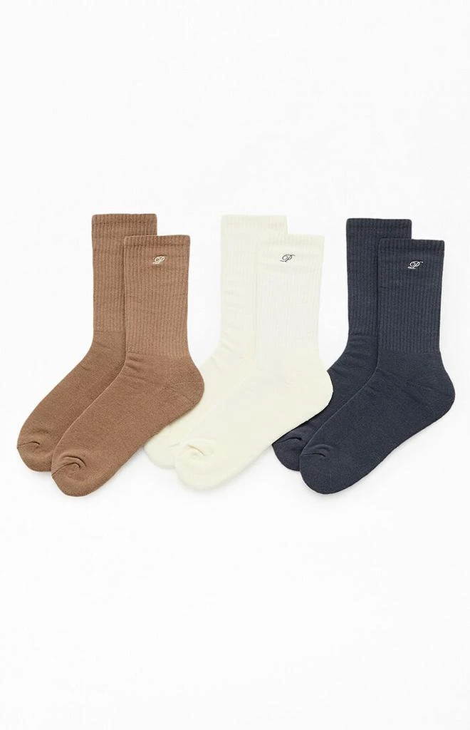 PacSun 3 Pack Neutral Crew Socks 1