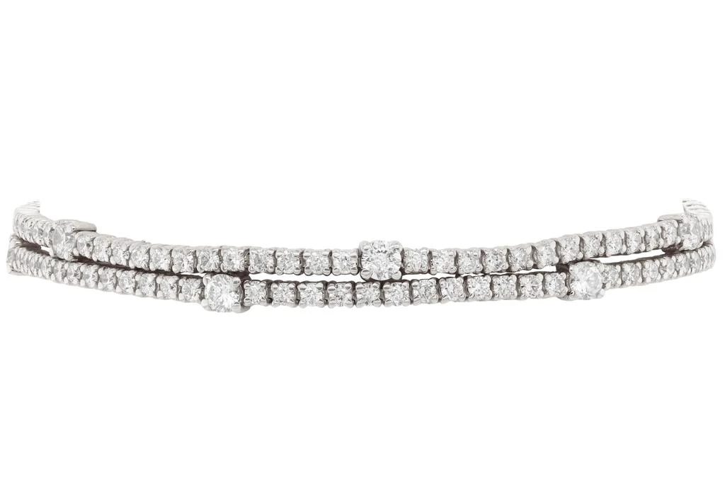 Diana M Jewels 14kt white gold lab grown diamond two row tennis bracelet weighing 4.00 cts tW in a four prong setting