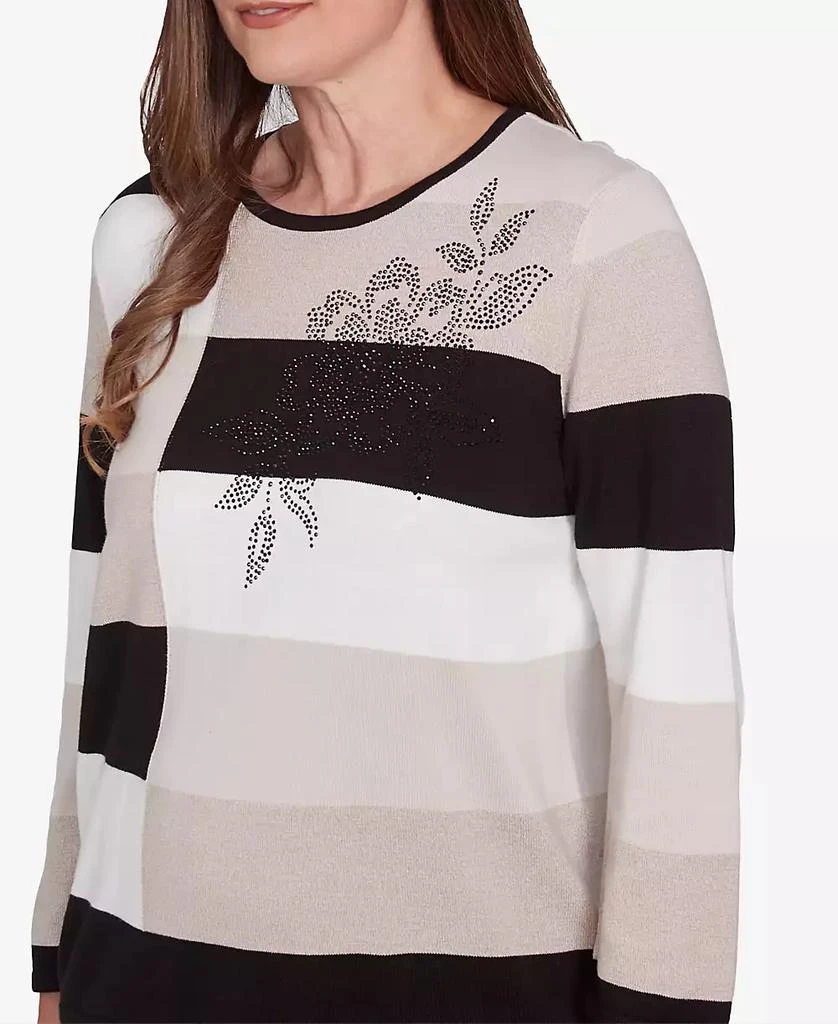 Alfred Dunner Women's Romancing the Stone Beaded Colorblocked Sweater 5