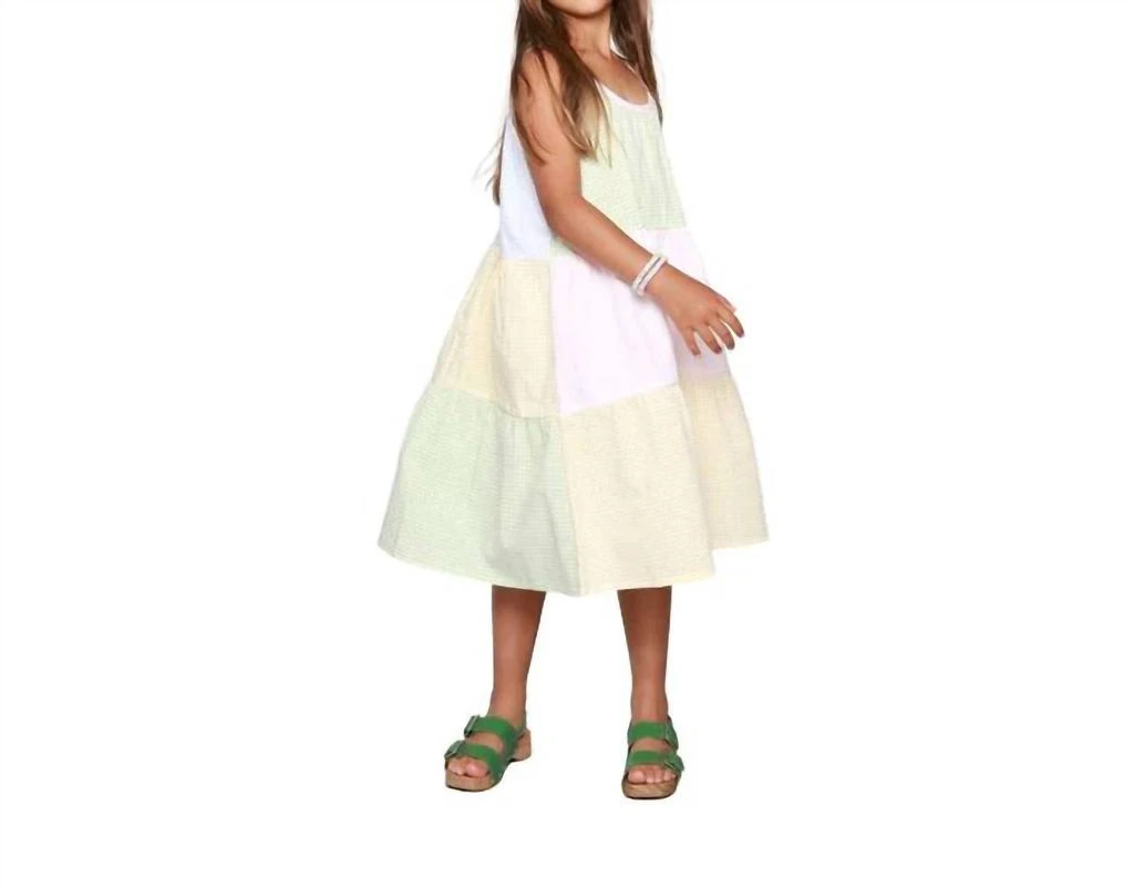 Cos I Said So Cos I Said So - Girl's Patchwork Vichy Paneled Dress 1