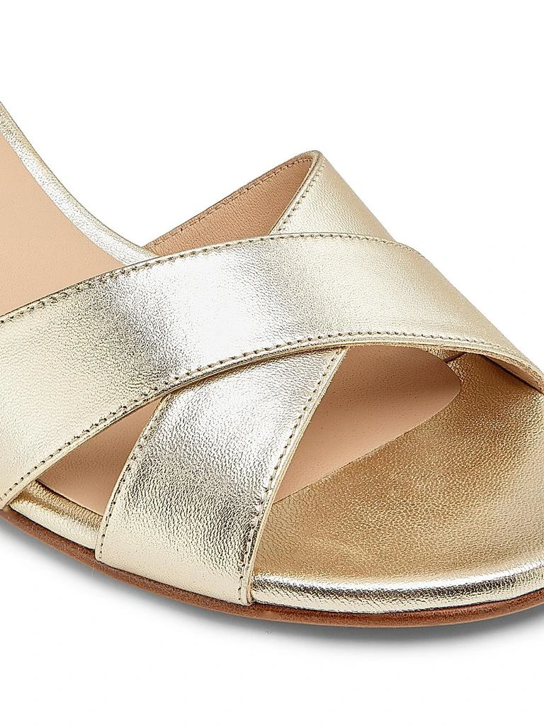 Stuart Weitzman Dayna 50MM Metallic Leather Wedge Sandals 6